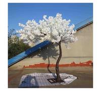 Handmade large simulation Japanese cherry blossom tree realistic silk flower branches and leaves adjustable wedding home office holiday decoration green plants(001,2.5x1.5m/8.2x4.9ft)
