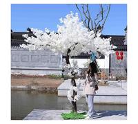 Handmade large simulation Japanese cherry blossom tree realistic silk flower branches and leaves adjustable wedding home office holiday decoration green plants(002,2.5x2.5m/8.2x8.2ft)