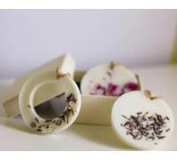 Handmade Lavender and Rose Scented Bath Bombs, White, Natural Ingredients, Decorative Floral Design, for Relaxing Spa Experience