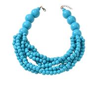 Handmade Layered Wood Bead Necklace for Women - Chunky African Statement Necklace, Natural Khaki Beaded Jewelry, Hypoallergenic & Skin-Safe for Sensitive Skin, Boho Rainbow Inspired Chunky Collar