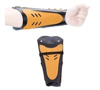 Handmade Leather Arm Guards, Adjustable for Hunting Shooting Arm Protector Wristband Gauntlet Unisex Medieval Bracer(Brown)