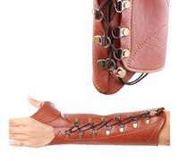 Handmade Leather Arm Guards Bow Hand Shooting Glove Adjustable for Hunting Shooting Target Practice Bow(Brown)