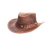 Handmade Leather Biker Vest for Men - Men's Vintage Style Distressed Brown Motorcycle Vest - Dual Closure Design with Gun Pocket - M - Reddish