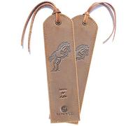 Handmade Leather Bookmark With Horse Design - Pack of 2 Genuine Book Marks - Perfect for Men, Women and Kids | Great Gift Idea for Bookworms, Writers, Relatives & Friends