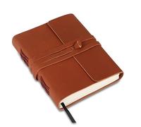 Handmade Leather Journal/Writing Notebook Diary/Bound Daily Notepad For Men & Women Unlined Paper Medium, writing pad for artist, sketch (8 x 6, Distressed Tan)