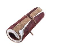 Handmade Leather Scroll Journal - 100 Pages Vintage Style Unlined Deckle Edge Rustic Paper - 9x6 Book of Shadows, Grimoire, Fantasy Gifts, Sketchbook, Antique Scrapbook (Reddish Brown w/White Paper)