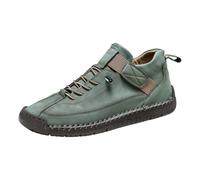 Handmade Leather Shoes Unisex Autumn and Winter Suede Look Flat Shoes Chunky Moccasins with Soft Sole Large Sizes Women Single Shoes Non-Slip Driving Shoes Casual Shoes for Everyday Use, Blackish