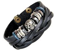 Handmade Leather Skull Theme Leather Strap Multilayer Wrist Jewelry Texture Present For Woman And Man Men Skull