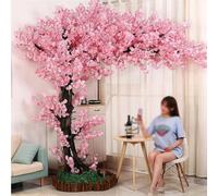 Handmade Light Pink Cherry Blossom Tree 1.2m Faux Potted Plant for Indoor/Outdoor DecorationPerfect for Home Office Wedding Decor Realistic Artificial Floral Arrangement