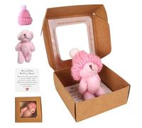Handmade Little Worry Bear in a Box with a Card, Pocket bears Mini little Bear in a Boxes, Cute Worry Dolls Hug in a Box for Women Suitable for Giving Gifts on Birthdays Anniversaries Graduations