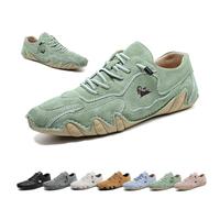 Handmade Low Top Beck Shoes, Women Outdoor Waterproof Non-Slip Lightweight Breathable Casual Flat Bottom Slip-On Comfortable Barefoot Walking Shoes(Light Green,39 EU)