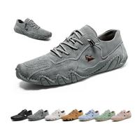 Handmade Low Top Beck Shoes, Women Outdoor Waterproof Non-Slip Lightweight Breathable Casual Flat Bottom Slip-On Comfortable Barefoot Walking Shoes(Grey,38 EU)
