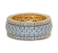 Handmade Luxury Ring 925 Sterling Silver 150 Round Diamond Ring Finger Jewelry for Men and Women-6-Gold