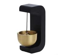 Handmade Magnetic Door Wind Chime with Pure Copper Bell, Entry Reminder Ornament for Home Security, Soothing Sound Garden Decor, Refrigerator Magnet, Silver(D)