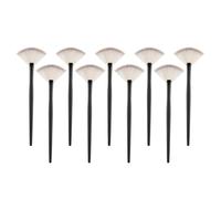Handmade Makeup Brushes Soft Goat Hair Small Fan Highlighter Eye Shadow Brush Ebony Handle Make Up Brush,9pcs,E