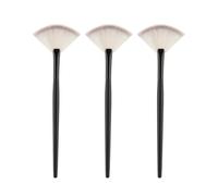 Handmade Makeup Brushes Soft Goat Hair Small Fan Highlighter Eye Shadow Brush Ebony Handle Make Up Brush,3pcs,E