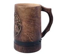 Handmade Mango Wood Beer Coffee Mug Barrel Shaped Eco Friendly Viking Tankard for Tea Wine Rustic Drinkware Gift for Men Women