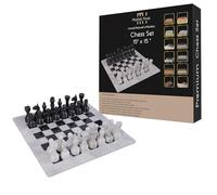 Handmade Marble Chess Set - Black & Onyx (15 x 15 Inches) - Chess Sets for Adults - Premium Quality Chess Boards - Fancy Chess Boards (15 x 15 Without Checkers, White & Black)