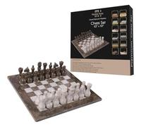 Handmade Marble Chess Set - Luxury Handmade Marble Chess Set - Elegant (10 x 10 Inches) - Chess Sets for Adults - Premium Quality Chess Boards - Fancy Chess Boards (Oceanic Grey and White)