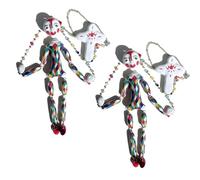 Handmade Marionette Puppet, Hand-Sculpted Polymer Clay Marionette with Beaded Chain, Interactive Adult Pull String Marionettes, for Family Men Women Pretend Play (2pcs)