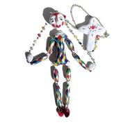 Handmade Marionette Puppet, Hand-Sculpted Polymer Clay Marionette with Beaded Chain, Retro Art Doll, for Home Display Art Lovers (1PC)