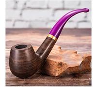 Handmade Men's Tobacco Pipes Portable Wooden Curved Retro Smoke Pipe For Adult Smoker Tobacco Pipes Gift,Pink,4.9x15.8cm