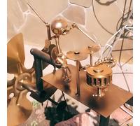 Handmade Metal Drummer Windmill | 12.6in Drummer Wind Spinners for Garden | Percussionist Figurines Kinetics Windmill Garden Ornament Outdoor | Rock Band Wind Sculptures Spinners for Gardens on Stake