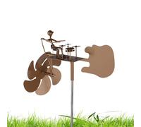Handmade Metal Drummer Windmill - Creative and Dynamic Rotating Sound Windmills for Garden, Rock Punk Style Percussion Drummer Wind Spinners, Wind Spinners Toys for Garden and Courtyard