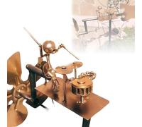 Handmade Metal Drummer Windmill, Drummer Windmill Garden Decoration, Wind Powered Kinetics Sculpture, Percussionist Music Figurines Statues Ornament, Wind Spinners for Yard Lawn Outdoor Decor (1 Pcs)