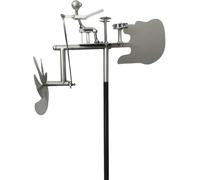 Handmade Metal Drummer Windmill, Drummer Windmill Garden, Metal Percussionist Music Windmill Statue for Garden, Patio and Outdoor Use (B)