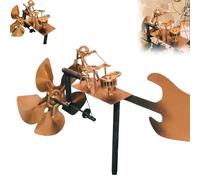Handmade Metal Drummer Windmill,Fun Percussionist Music Statue Wind Spinner,Drummer Windmill Garden Decoration,Music Artwork Wind Spinner Statue For Rock Lover,Garden,Outdoor Display (1PC)
