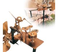 Handmade Metal Drummer Windmill Garden Decoration, Handmade Metal Rock Band Windmill, Percussionist Music Figurines and Statues, Wind Spinners for Yard Lawn Garden Patio Guitar Decor (Drummer)