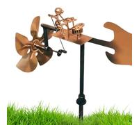 Handmade Metal Drummer Windmill, Metal Drummer Wind Spinner For Garden, Percussionist Music Windmill Statues Decoration, RockinArt Figurine, Wind Powered Kinetics Sculpture For Yard Patio Lawn Porch