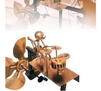 Handmade Metal Drummer Windmill, Percussionist Music Figurines and Statues, Rockin Art Figurine, Wind-Powered Kinetic Sculpture, Wind Spinners for Yard Lawn Garden Patio Decor, Drummer Decor (a-1pcs)