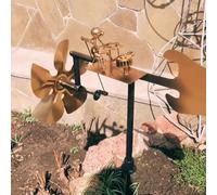 Handmade Metal Drummer Windmill, Percussionist Music Figurines and Statues,Wind-Powered Kinetic Sculpture, Rockin Art Figurine, Wind Spinners for Yard Lawn Garden Patio Decor, Drummer Decor