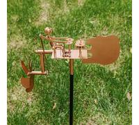 Handmade Metal Drummer Windmill, Wind-Powered Kinetic Sculpture - Percussionist Music Figurine, Rockin Art Spinner for Yard, Lawn, Garden & Patio Decor, Drummer Statue Outdoor Gift