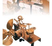 Handmade Metal Drummer Windmill - Wind-Powered Kinetic Sculpture with Sealed Bearings, Outdoor Yard Art for Garden, Lawn & Patio Decor, Weather-Resistant Metal Bracket Included (1 Pcs)
