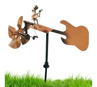 Handmade Metal Guitarist Windmill | 26.4in Guitarist Wind Spinners for Garden | Musician Figurines Kinetics Windmills Garden Ornament Outdoor | Rock Band Wind Sculptures Spinner for Gardens on Stake
