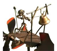 Handmade Metal Vocalist Windmill - Handcrafted Metal Drummer & Rock Band Windmill Spinner Knocking Bell, Singer Steampunk Kinetic Garden Decor for Yard Lawn and Patio Outdoor Decoration