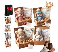 Handmade Mini Bunny Hug Cute Easter Gift,Mini Plush Rabbit In Box With Card,Easter Gift - The Rabbit Holding A Basket,Emotional Support Pocket Rabbit (mix*4)