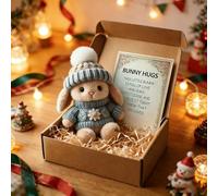 Handmade Mini Bunny Hug Cute Easter Gift with Card, 2026 New Soft Plush Rabbit Mini Bunny Hugs in Box, Easter Basket Rabbit Stuffer Women Men for Mother's Day, Valentine's Day, Birthday