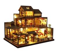 Handmade Mini Cabin Model Kit - Assembled Music Movement House, Decorative