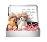 Handmade Mini Plush Bear Little Bear In A Box, My Little Worry Bears, Mini Pocket Hug With Plush Emotional Gift Bears Uplifting