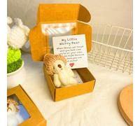 Handmade Mini Plush Teddy Bear in Box Little Bear in A Box My Little Worry Bears Mini Pocket Bears Hug Plush with Emotional Uplifting Support Card, Soft Handmade Teddy Keepsake for Lovers