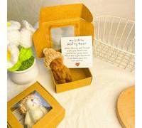 Handmade Mini Plush Teddy Bear in Box with Inspirational Card, Little Bear in Box, Bring You Encouragement and Warmth, The Ultimate Emotional Support Partner, Positive Gift for Kids (Coffee)