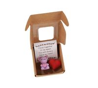 Handmade Mini Teddy Bear in Box, Little Bear in A Box, My Little Worry Bears, Mini Pocket Bears with Emotional Uplifting Support Card, Thoughtful Desk Accessories for Friends/Lovers
