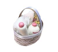 Handmade Miniature Bathroom Basket For Dollhouses Sturdy Fabric Clothes Included 1 12 Scale Home Accessory Daily Use Small Houses Decoration