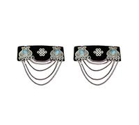 Handmade Mongolian-Style Lint Tassel Hair Clip with Vintage Rhinestone Designs - Women's Bridal Party Wedding Accessories for Festive Events, Photoshoots & Daily Use Elegant Hair