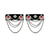 Handmade Mongolian Tassel Hair Clip with Vintage Rhinestones - Boho Wedding Festival Hair Jewelry for Women, Ethnic Hair Ornament for Daily Use & Special Occasions