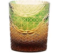 Handmade Multi-color Drinking Glass - Amber Crystal Whisky Glass for Scotch, Includes Gift Box